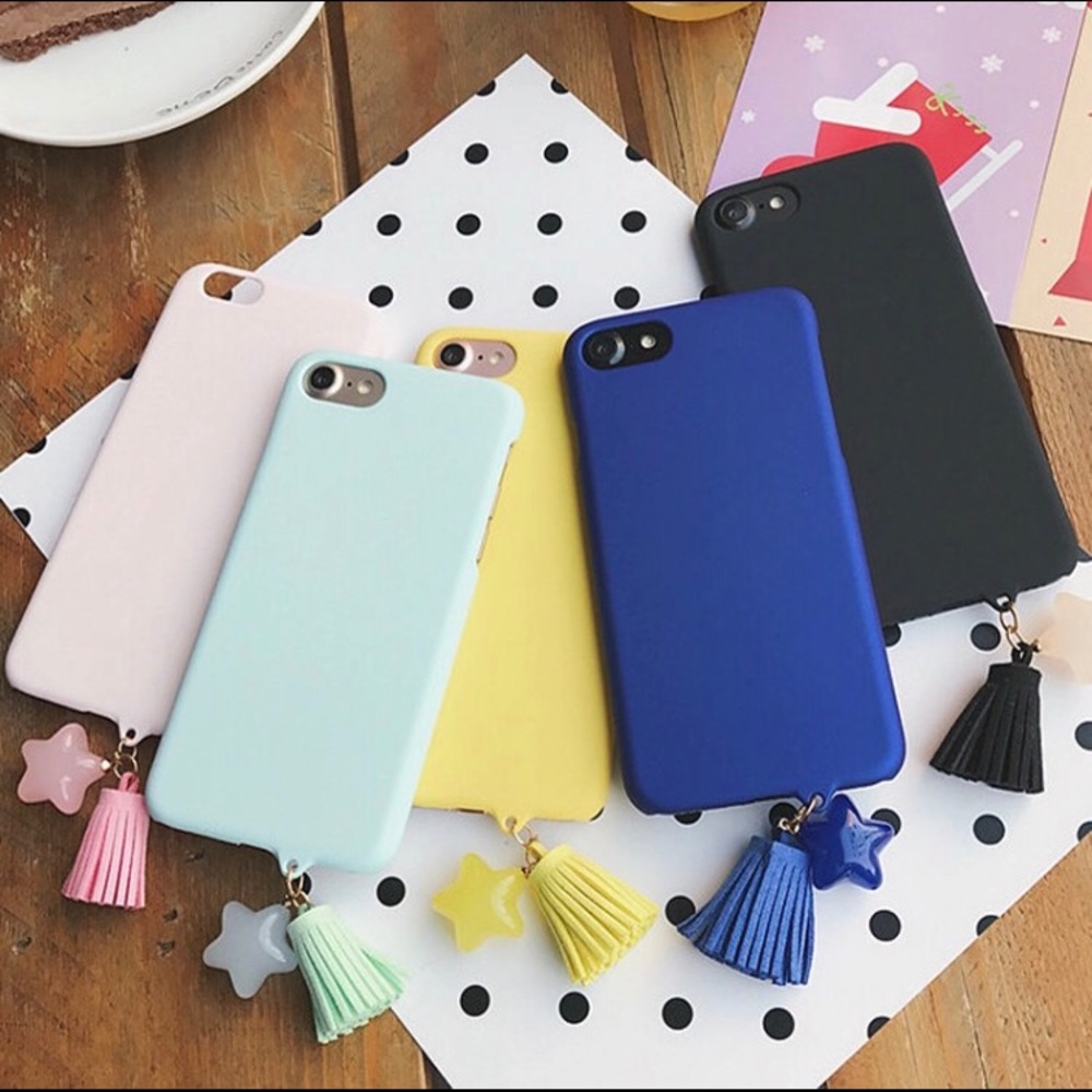 iPhone case 7 & 7 Plus dangling star charm tassle